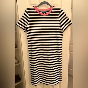 Joules Navy & White Stripe T Shirt Dress